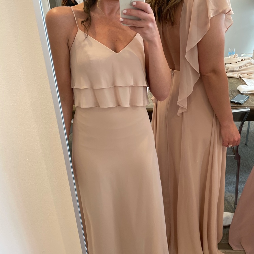 Jenny Yoo Desert Rose Ruffle Bridesmaid Gown